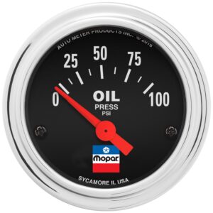 AUTOMETER Oil Pressure Gauge 2-1/16", 0-100 PSI, Elec, Mopar Classic