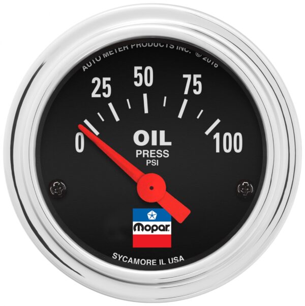 AUTOMETER Oil Pressure Gauge 2-1/16", 0-100 PSI, Elec, Mopar Classic