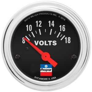 AUTOMETER Voltmeter Gauge 2-1/16", 8-18 Volts, Elec, Mopar Classic