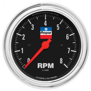 AUTOMETER Tachometer Gauge 3 3/8", 8,000 RPM, 4,6,8 Cyl, In-Dash, Mopar Classic