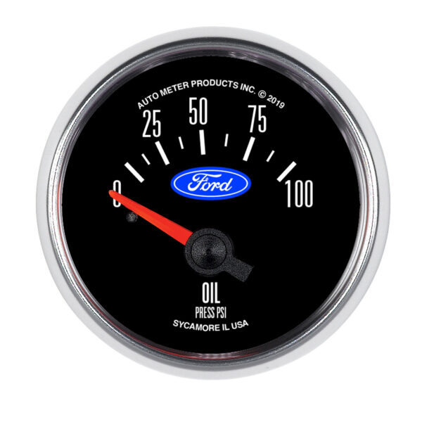 AUTOMETER 2 1/16" Electric Oil Pressure Gauge, 100PSI, Ford