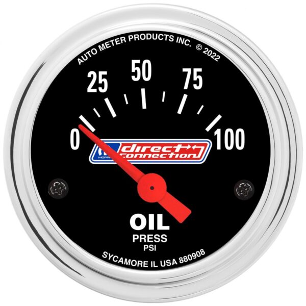 AUTOMETER Gauge, Oil Press, 2-1/16", 0-100 PSI, Elec, Mopar Direct Connection