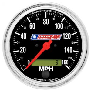 AUTOMETER Gauge, Speedometer, 3-3/8", 160 MPH, Elec. Programmable, Mopar Direct Connection