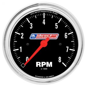 AUTOMETER Gauge, Tachometer, 3-3/8", 8,000 RPM, 4,6,8 Cyl, In-Dash, Mopar Direct Connection