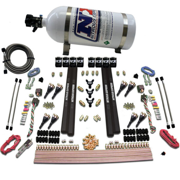 NITROUS EXPRESS Sx2 Dual Stage 8 Solenoid /Petrol/Gasoline 200-1200HP With 10lb Bottle