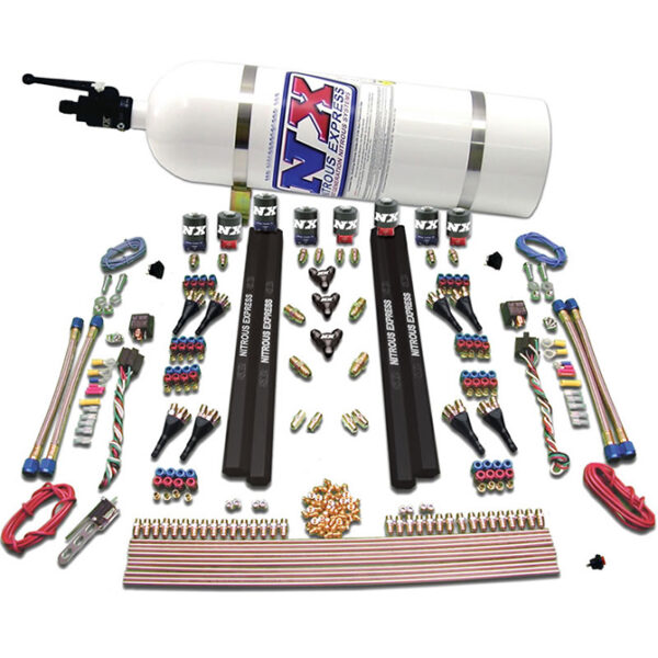 NITROUS EXPRESS Sx2 Dual Stage/Alcohol - 8 Solenoid (200-1200HP) With 10lb Bottle