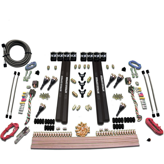 NITROUS EXPRESS 6-Cyl. Sx2 Dual Stage Nozzle System (150-750HP) Less Bottle