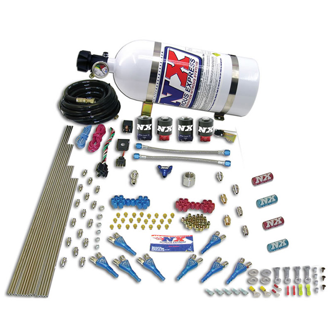NITROUS EXPRESS Street Shark Gas (100-150-250HP) 4 Solenoids With 5lb Bottle