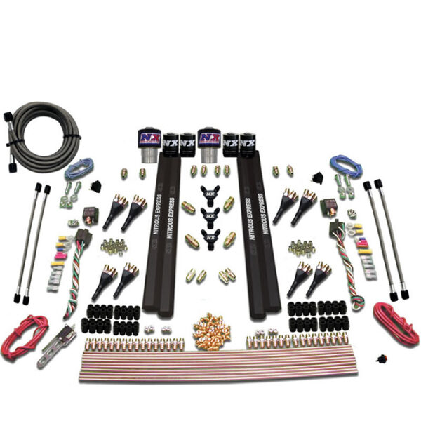 NITROUS EXPRESS Sx2 Dual Stg/Gas/Rails 8 Nzls (200-1200HP) Less Bottle