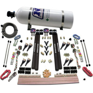 NITROUS EXPRESS Sx2 Dual Stg /Gas/Rails 8 Nzls (200-1200HP) W/ 15lb Bottle