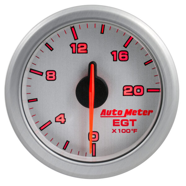 AUTOMETER 2-1/16" E.G.T, 0-2000`F, Airdrive, Silver - Image 2