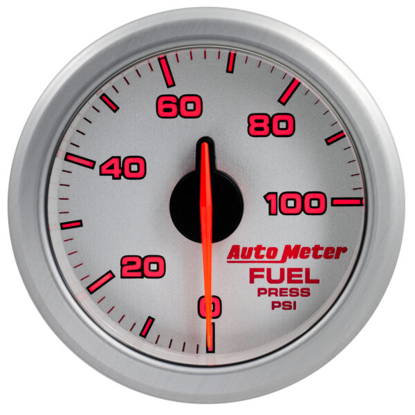 AUTOMETER 2-1/16" Fuel Press, 0-100 PSI, Airdrive, Silver - Image 2