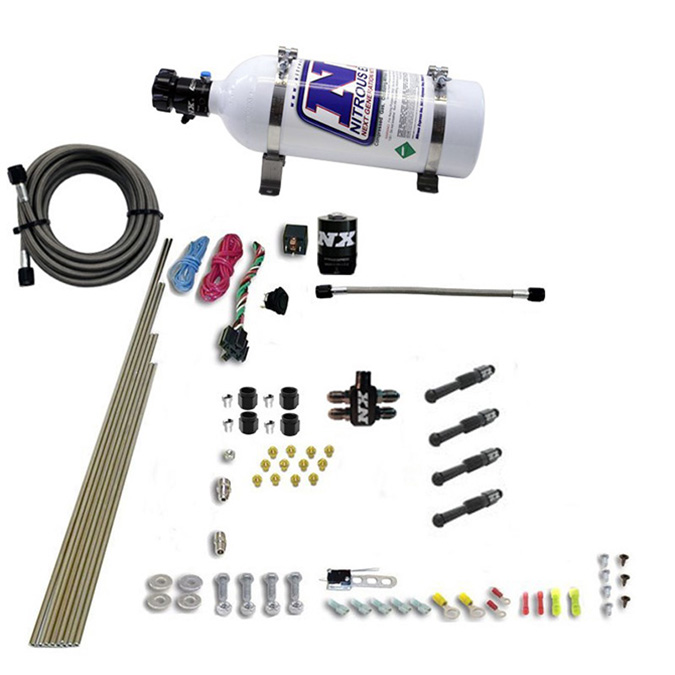 NITROUS EXPRESS Dry Direct Port Nitrous System. 4 Cylinder W/ 5lb Bottle