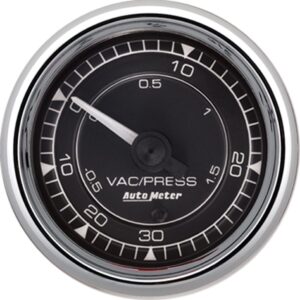 AUTOMETER Gauge, Vac/Boost, 2 1/16", 30Inhg-30PSI, Mechanical,  Chrono Chrome
