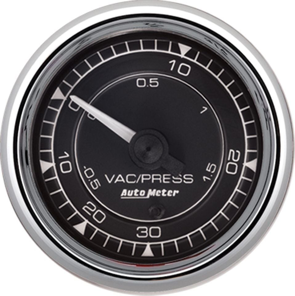AUTOMETER Gauge, Vac/Boost, 2 1/16", 30Inhg-30PSI, Mechanical,  Chrono Chrome