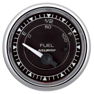 AUTOMETER Gauge, Fuel Level, 2 1/16", 0Ωe To 90Ωf, Elec,  Chrono Chrome