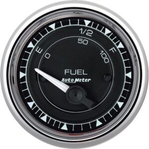 AUTOMETER Gauge, Fuel Level, 2 1/16", 73Ωe To 10Ωf, Elec,  Chrono Chrome