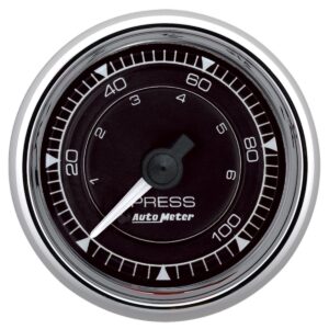 AUTOMETER Gauge, Press, 2 1/16", 100PSI, Mech,  Chrono Chrome