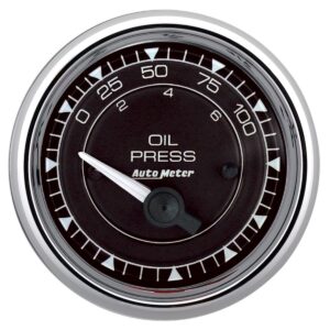 AUTOMETER Gauge, Press, 2 1/16", 100PSI, Elec,  Chrono Chrome