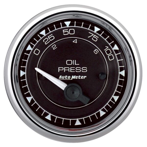 AUTOMETER Gauge, Press, 2 1/16", 100PSI, Elec,  Chrono Chrome