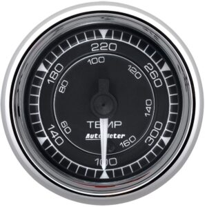 AUTOMETER Gauge, Temp, 2 1/16", 140-380ºf, Digital Stepper Motor, Chrono Chrome