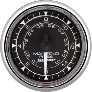 AUTOMETER Gauge, Manifold Pressure, 2 1/16", 15PSI, Digital Stepper Motor, Chrono Chrome