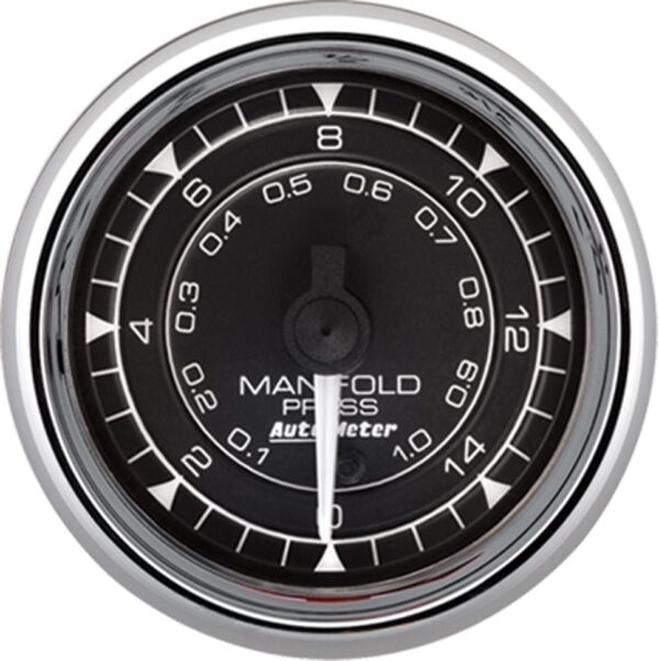 AUTOMETER Gauge, Manifold Pressure, 2 1/16", 15PSI, Digital Stepper Motor, Chrono Chrome
