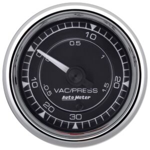 AUTOMETER Gauge, Vac/Boost, 2 1/16", 30Inhg-30PSI, Digital Stepper Motor, Chrono Chrome