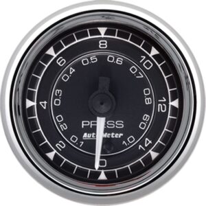 AUTOMETER Gauge, Pressure, 2 1/16", 15PSI, Digital Stepper Motor, Chrono Chrome
