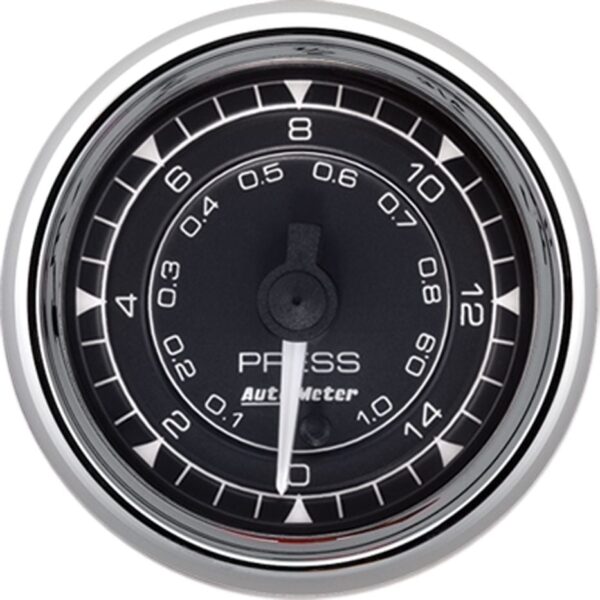 AUTOMETER Gauge, Pressure, 2 1/16", 15PSI, Digital Stepper Motor, Chrono Chrome