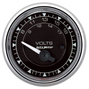 AUTOMETER Gauge, Voltmeter, 2 1/16", 18V, Elec,  Chrono Chrome