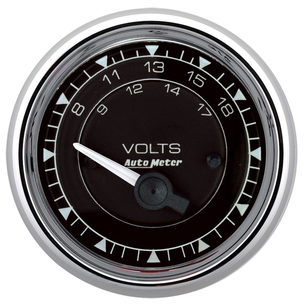 AUTOMETER Gauge, Voltmeter, 2 1/16", 18V, Elec, Chrono Chrome