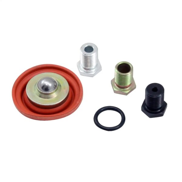 AEM Adjustable Fuel Pressure Regulator Rebuild Kit. Includes: Diaphragm, Single Large .250 Return Orifice & O-Ring
