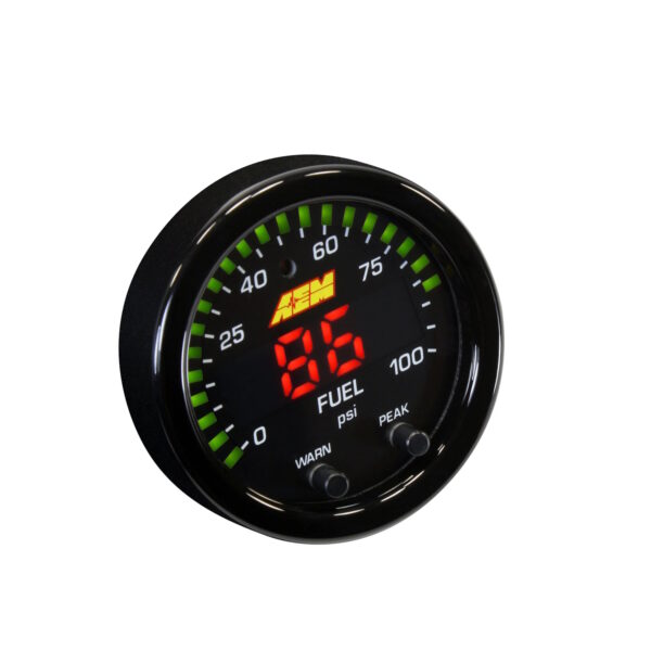 AEM X-Series 2 1/16" Oil Or Fuel Pressure Gauge Kit, 100PSI / 7BAR, Black