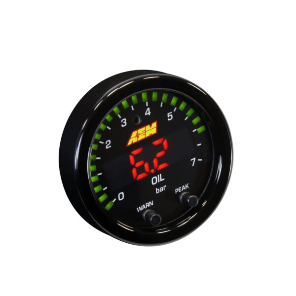 AEM X-Series 2 1/16" Oil Or Fuel Pressure Gauge Kit, 100PSI / 7BAR, Black - Image 2