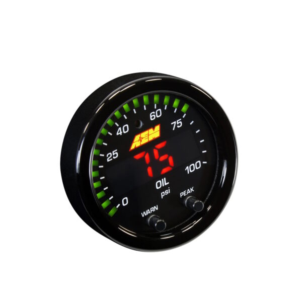 AEM X-Series 2 1/16" Oil Or Fuel Pressure Gauge Kit, 100PSI / 7BAR, Black - Image 3