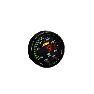 AEM X-Series Temperature Gauge 100~300F / 40~150C. Black Bezel & Black Water Faceplate
