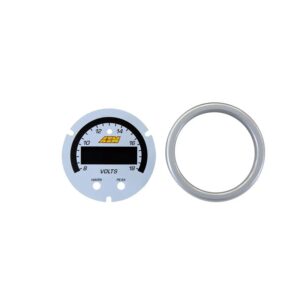 AEM X-Series Volt Gauge 8~18V Accessory Kit. Silver Bezel & White Faceplate.