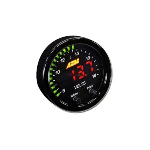 AEM X-Series Volt Gauge 8~18V. Black Bezel & Black Faceplate