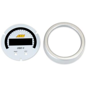 AEM X-Series OBDII Gauge Accessory Kit. Silver Bezel & White Faceplate