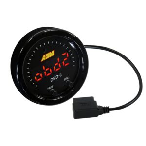 AEM X-Series OBDII Gauge. Black Bezel & Black Faceplate