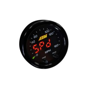 AEM X-Series GPS Speedometer Gauge 0~160mph / 0~240kph. Black Bezel & Black Faceplate