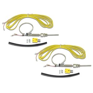 AEM QTY 2 K-Type Closed Tip Thermocouples, Inconel sheaths, 1/8" NPT compression fittings.