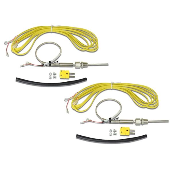 AEM QTY 2 K-Type Closed Tip Thermocouples, Inconel sheaths, 1/8" NPT compression fittings.