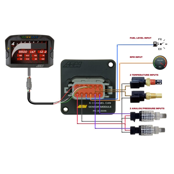 AEM 6 Channel CAN Module, Pressure Tach Fuel to AEMnet CANbus - Image 4