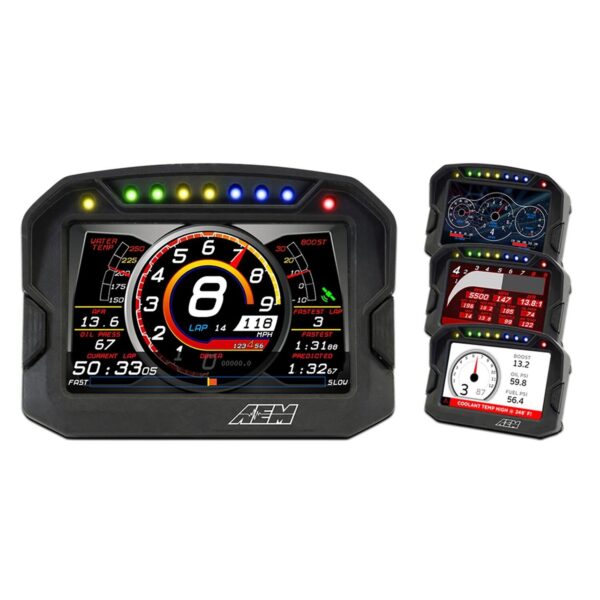 AEM Digital Dash Display, CD-5 non-logging, non-GPS racing dash, CAN input only, 5-inch diagonal screen, carbon fiber enclosure, wiring harness included