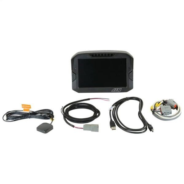 AEM Digital Dash Display, CD-7G non-logging, GPS enabled racing dash, CAN input only, 7-inch diagonal screen, carbon fiber enclosure, GPS antenna and wiring harness included (Does NOT Include Vehicle Dynamics Module)