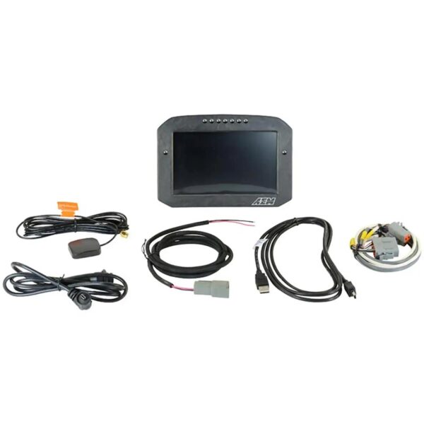 AEM Digital Dash Display, CD-7LG logging, GPS enabled racing dash, CAN input only, 7-inch diagonal screen, carbon fiber enclosure, GPS antenna and wiring harness included  (Does NOT Include Vehicle Dynamics Module), Does Not Include Buttons (See PN 30-3610)