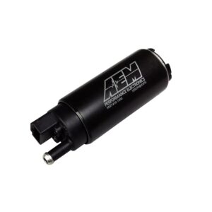 AEM 340LPH High Flow In-Tank Fuel Pump (Offset Inlet, Inline) . 340LPH@43psi. Includes Fuel Pump, installation instructions, wiring harness, pre filter, internal fuel hose & clamps, end cap and rubber buffer sleeve. Included hardware is not application specific.