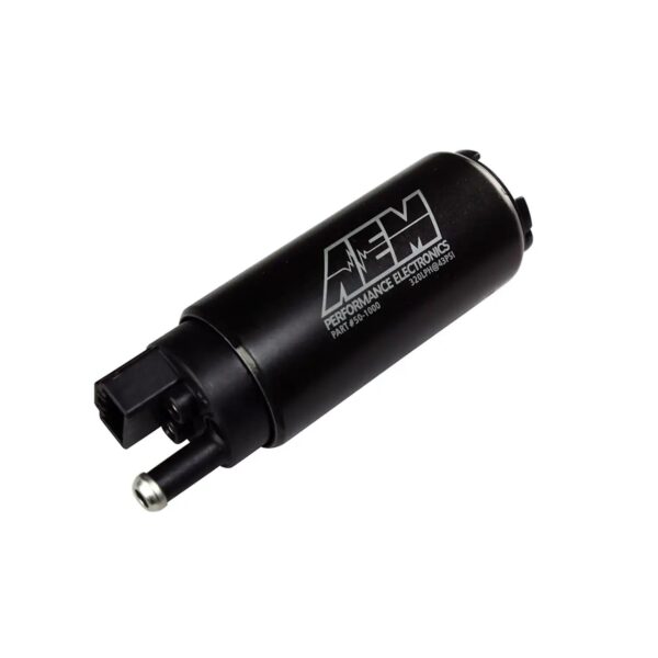 AEM 340LPH High Flow In-Tank Fuel Pump (Offset Inlet, Inline) . 340LPH@43psi. Includes Fuel Pump, installation instructions, wiring harness, pre filter, internal fuel hose & clamps, end cap and rubber buffer sleeve. Included hardware is not application specific.